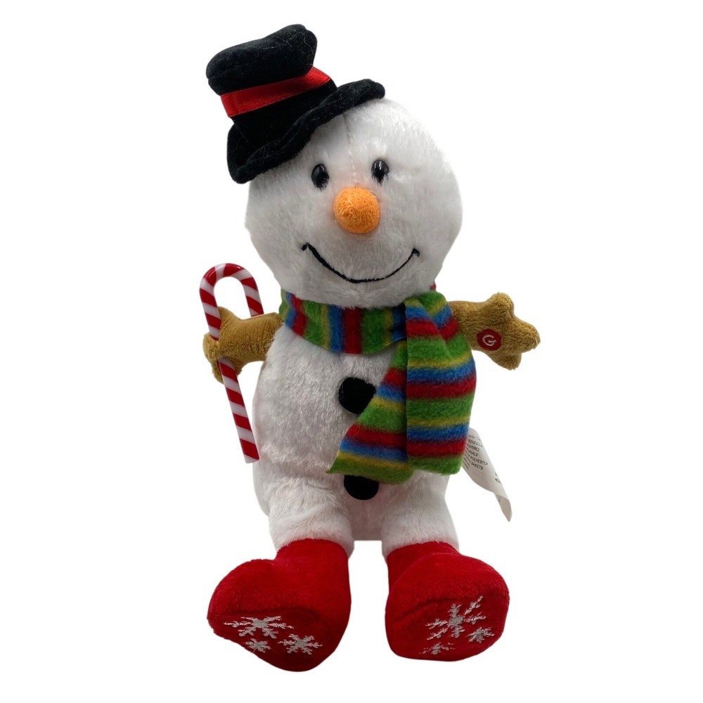 Gemmy Animated Plush Snowman Singing‎ Christmas Candy Cane Holiday *Not Working*